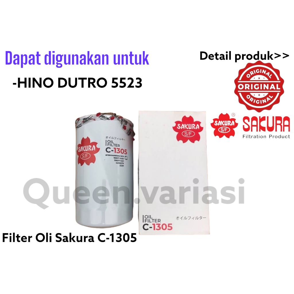 Jual FILTER OLI HINO DUTRO 5523/HITACHI ZAXIS/SUMITOMO SAKURA C-1305 ...