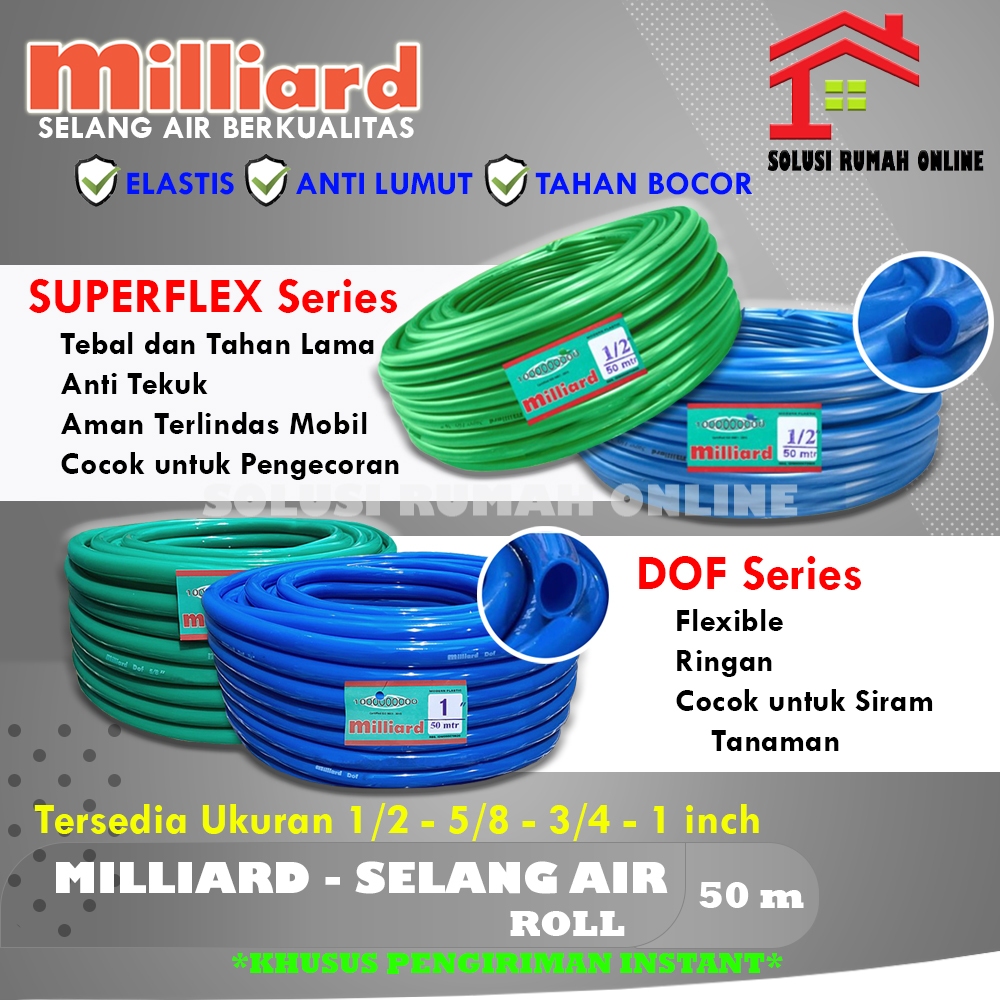 Jual Selang Air Milliard Roll Harga Per Meter Dof Superflex