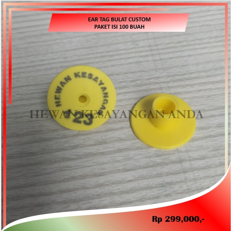 Jual Ear Tag Bulat Custom Nomor, Logo dan Nama Farm Paket Isi 100 buah ...