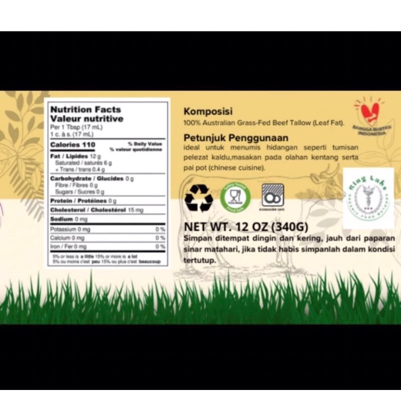Jual PREMIUM BEEF TALLOW GRASS FEED BEEF/MINYAK LEMAK SAPI ORGANIK ...