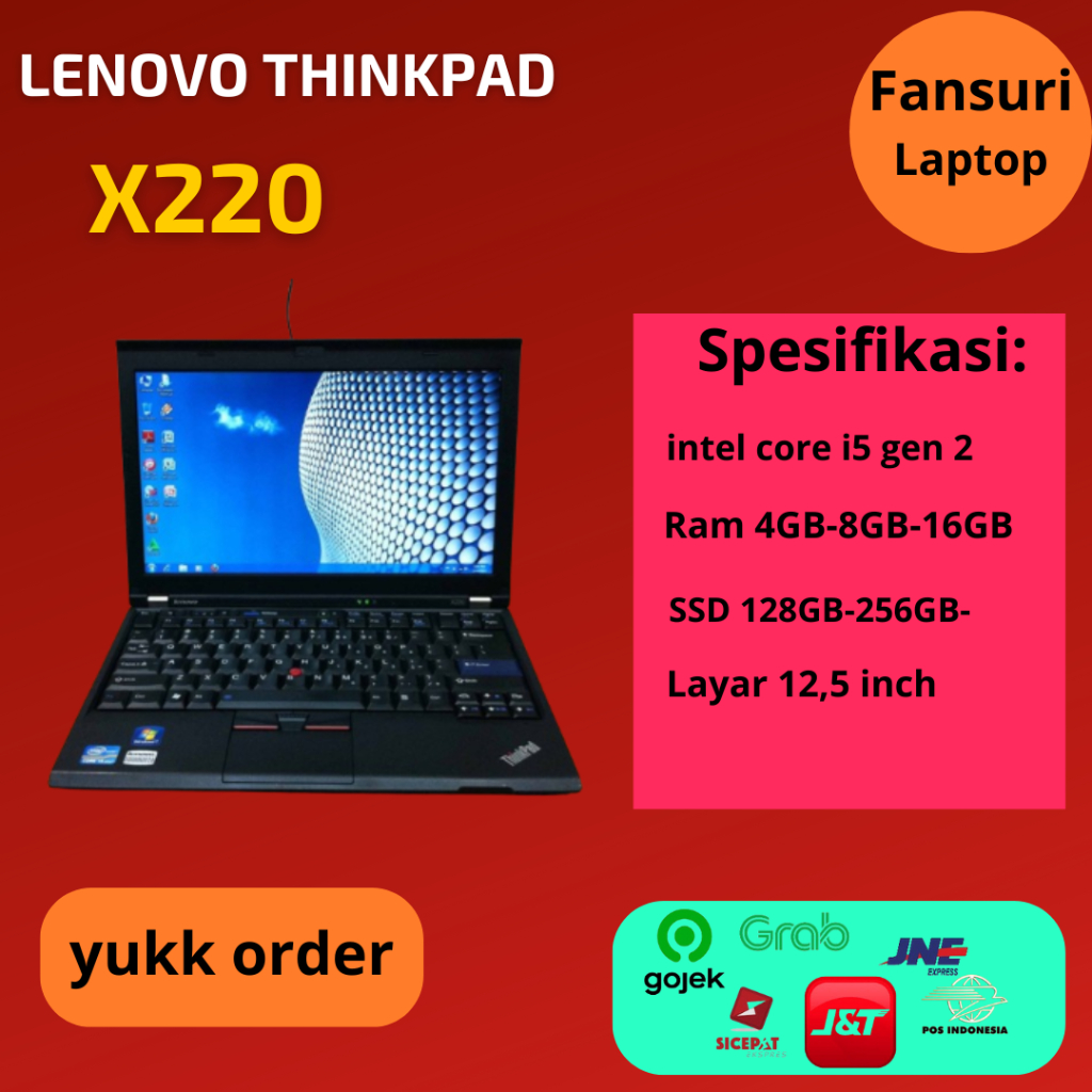 Jual Laptop Lenovo Thinkpad X220 core i5 gen 2 ram 8gb SSD 256gb ...