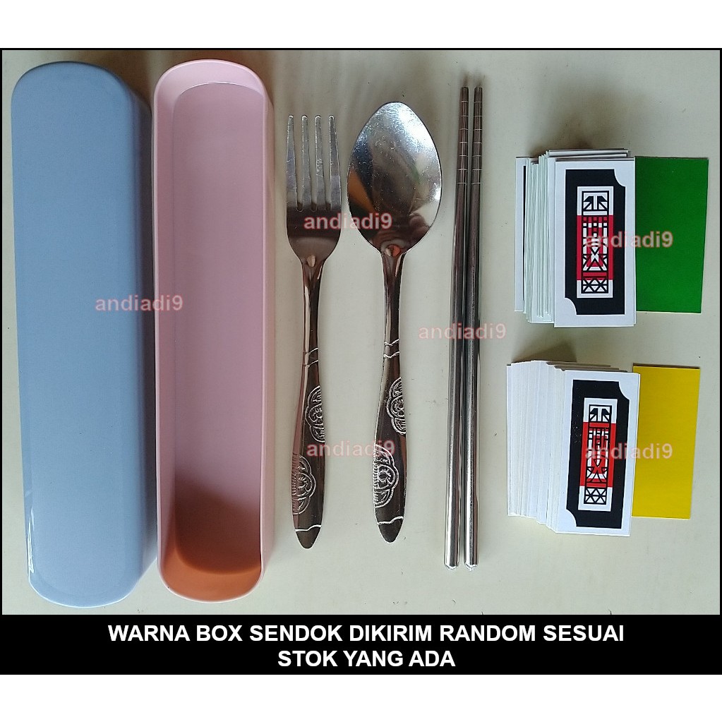 Jual BOX SENDOK GARPU SUMPIT TRAVEL STAINLESS STEEL DAN 2 SET KARTU