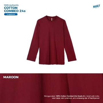 ( LEBIH TEBAL ) Kaos Polos Lengan Panjang Cotton Combed 24s