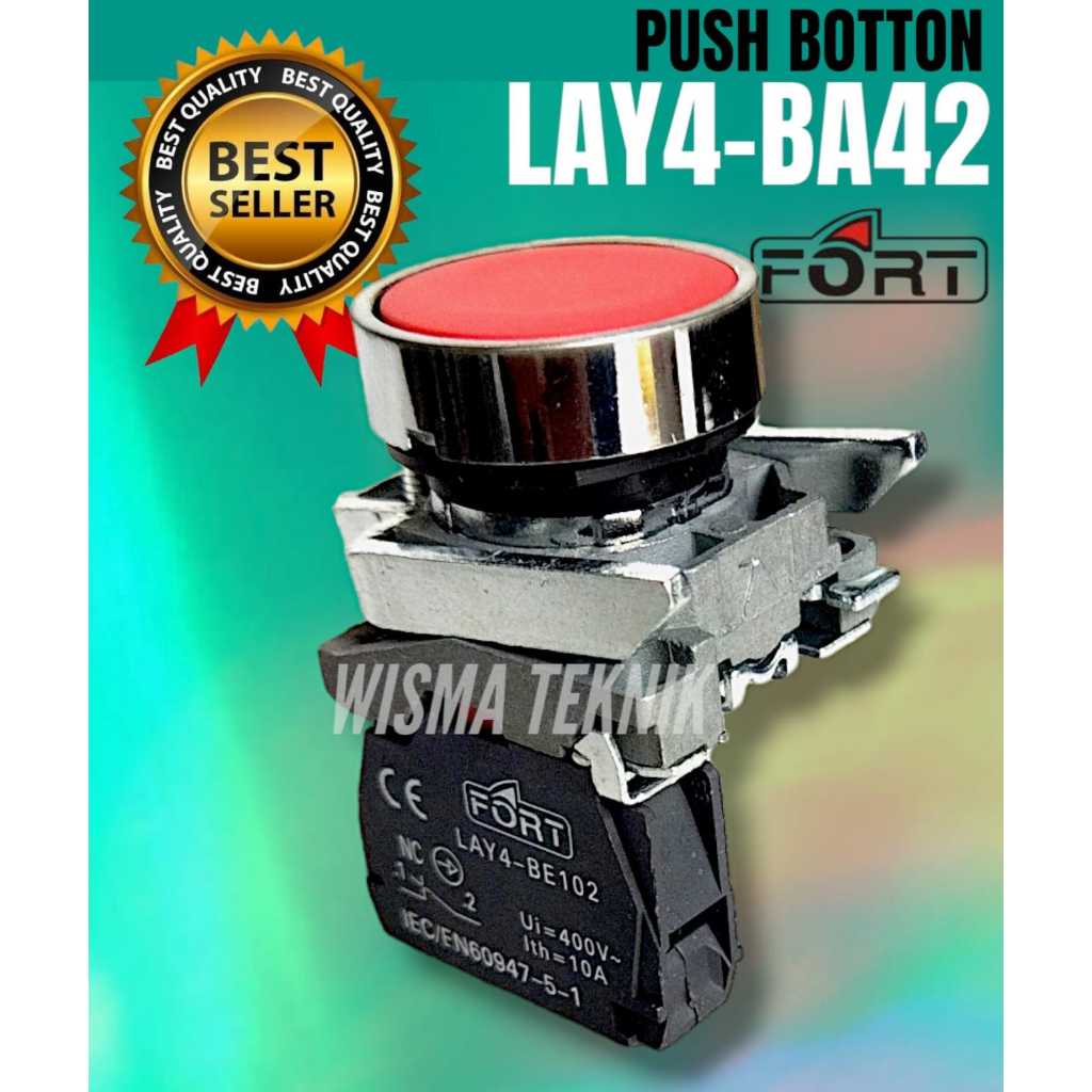 Jual Push Button Merah / Red NC FORT LAY4-BA42 | Shopee Indonesia