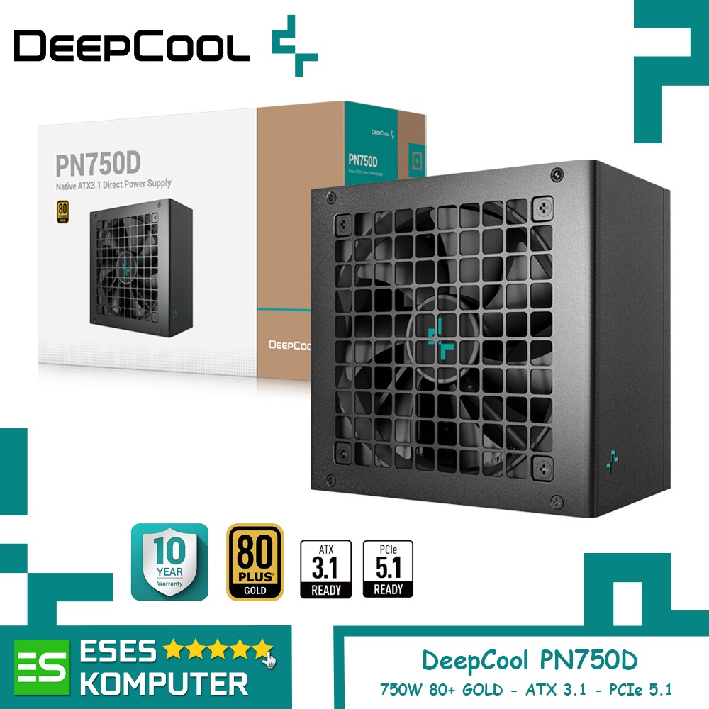 Jual PSU DeepCool PN750D 750W 80 Plus Gold Native ATX3.1 PCIE5.1 All ...