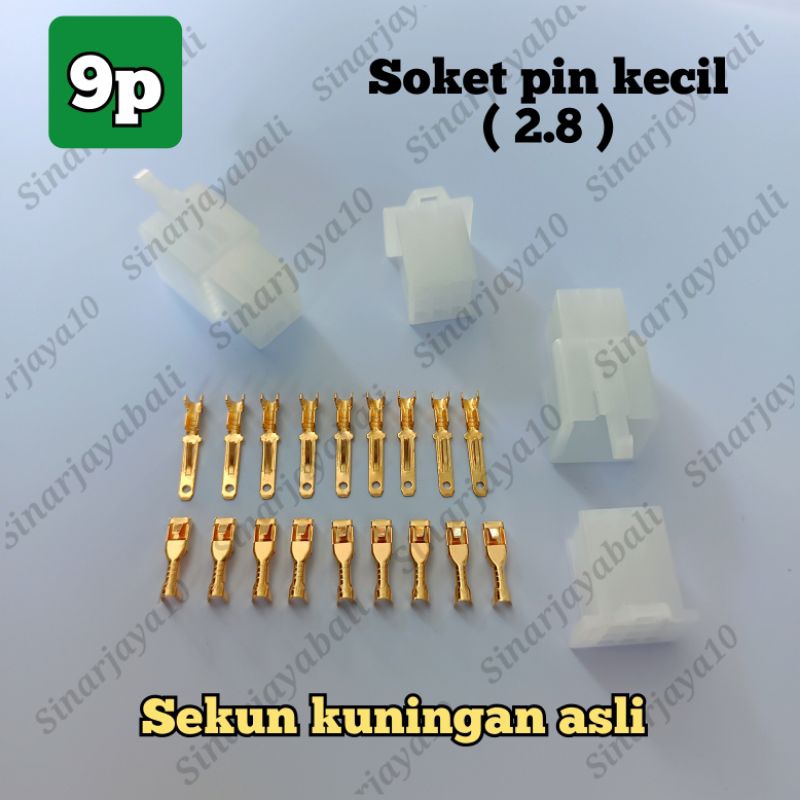 Jual soket kabel motor mobil 9p socket kecil konektor 9pin connector ...