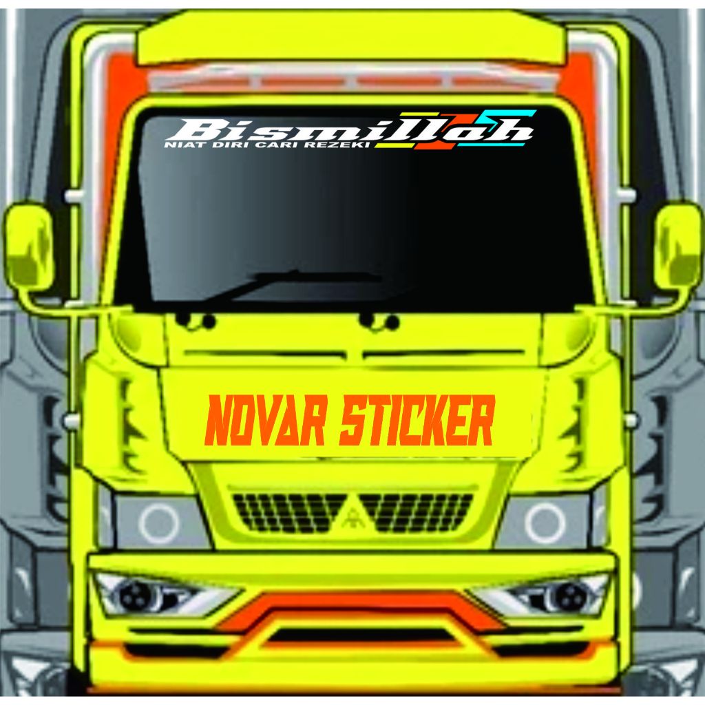 Jual Stiker Kaca Depan Bismillah Stiker Kaca Mobil Truck Canter Fuso ...