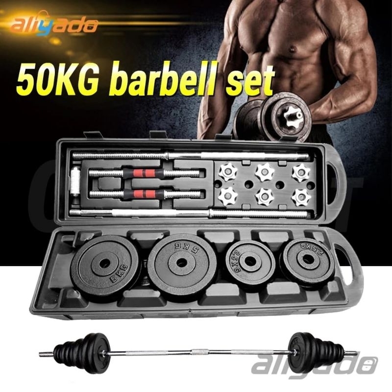Jual Dumbel Dumble set metal Besi 50kg set Box | Shopee Indonesia
