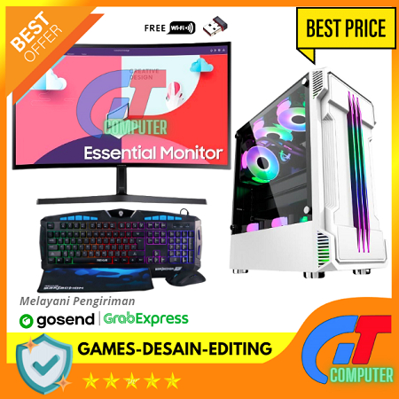 Jual PC Gaming Lengkap Intel Core i7 3770 VGA GTX 1050 TI 4GB HDD 1TB INC  LED 24