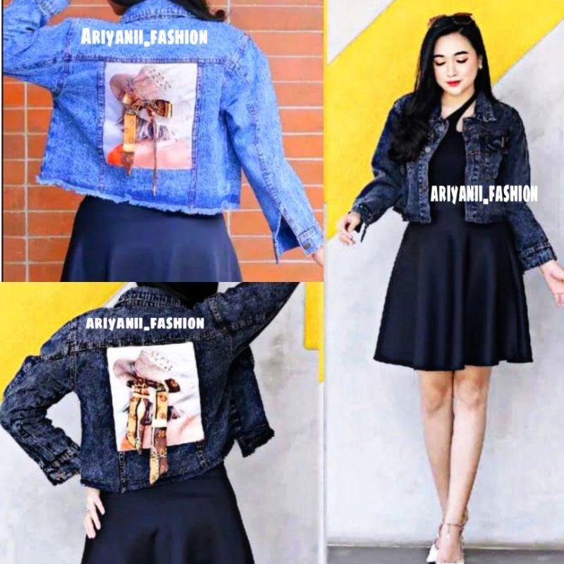Jual Jaket PITA Jeans Premium Crop Sobek Gambar Rawis JacketDenim ...