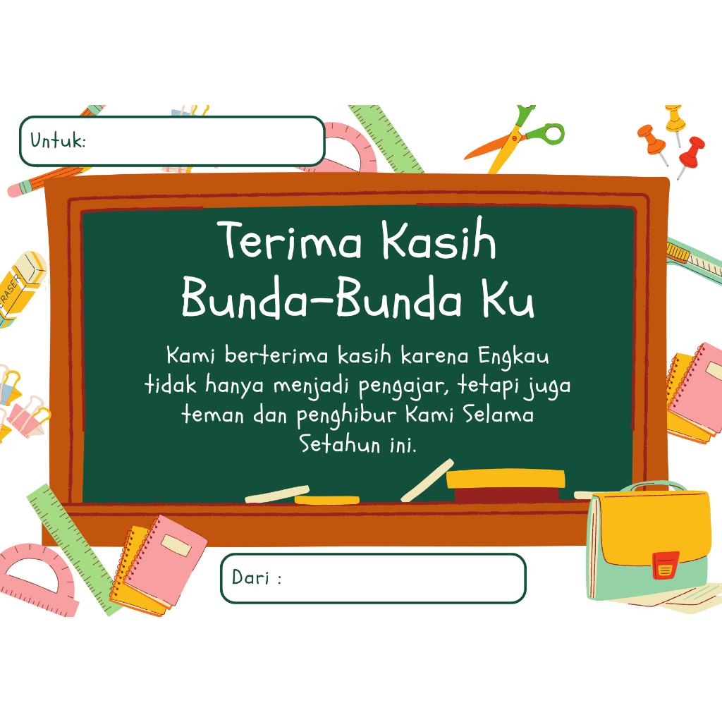 Jual Kartu Ucapan PERPISAHAN GURU / Kartu UCapan Terima Kasih Guru