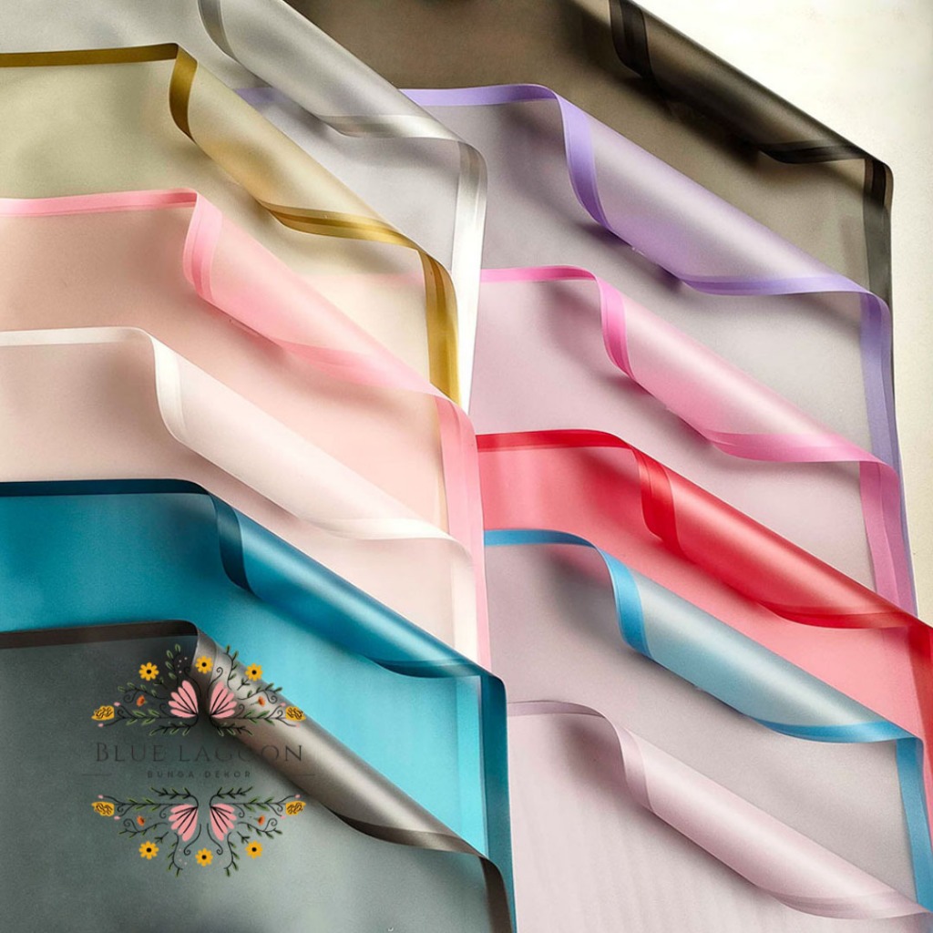 Jual Color Frame Cellophane Flower Wrapping Paper Transparan List ...