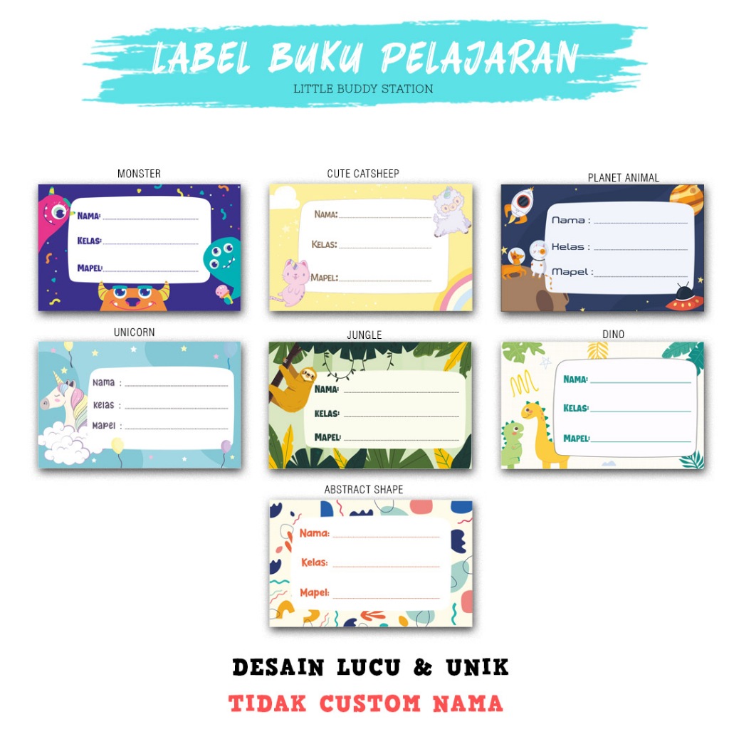Jual Stiker Sticker Label Nama Buku Pelajaran Sekolah Anak | Shopee ...