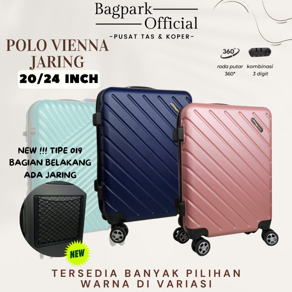 Jual BAGPARK [ Koper Polo 20 Inch 24 Inch ] Koper Fiber ABS Polo Vienna ...