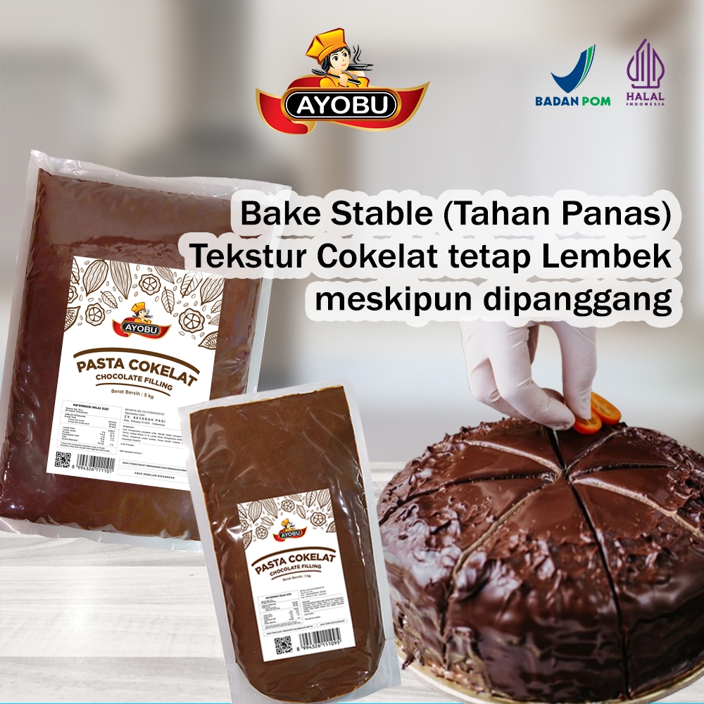 Jual AYOBU Pasta Cokelat 5 Kg Chocolate Filling Isian Roti Bakpao Donat ...