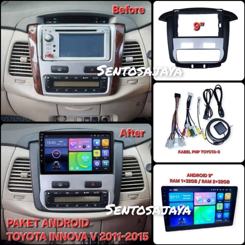 Jual Paket Headunit Android 9Inch TOYOTA INNOVA TIPE V TAHUN 2011-2015 ...