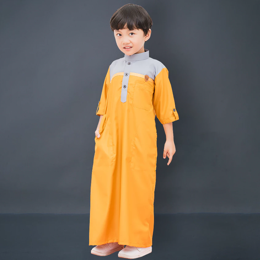 Gamis anak laki laki bahan adem model jubah modern usia 1-14 tahun