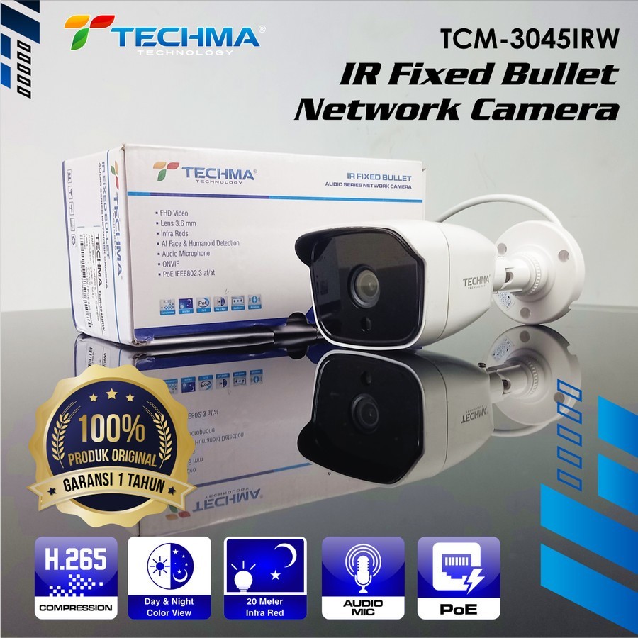 Jual TECHMA INFRA RED IP CAMERA 4MP WITH AUDIO MIC | Shopee Indonesia