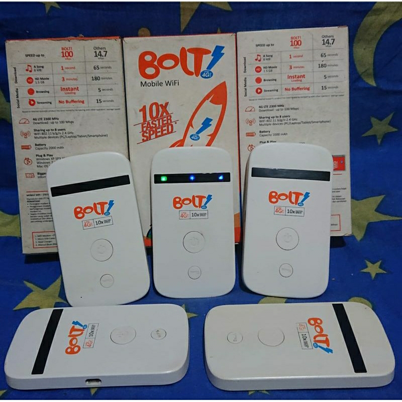 Modem Wifi 4G MF90 Bolt ZTE Unlok Bisa Alloprator 4G LTE Band 1'40 Fw Belline Biru Bisa Bypass