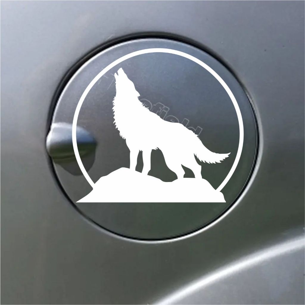 Jual CUTTING STICKER MOBIL WOLF SERIGALA MENGAUM STIKER TANGKI MOBIL ...