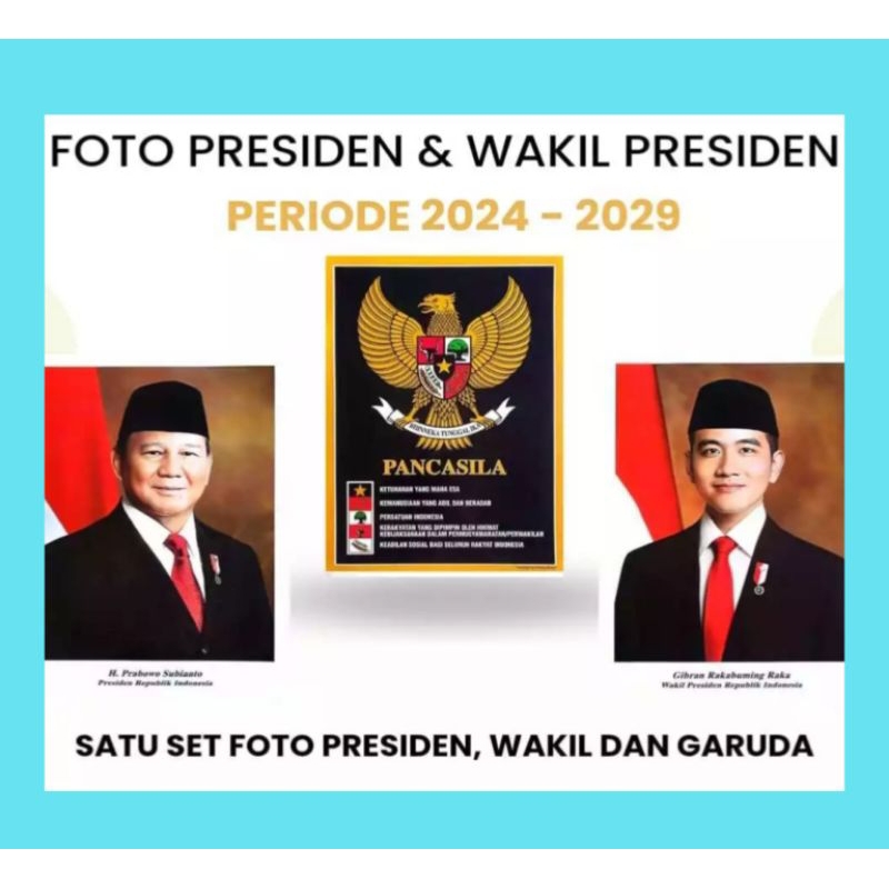 Jual Poster Presiden , Wakil Presiden RI Dan Garuda Pancasila (1 Set ...