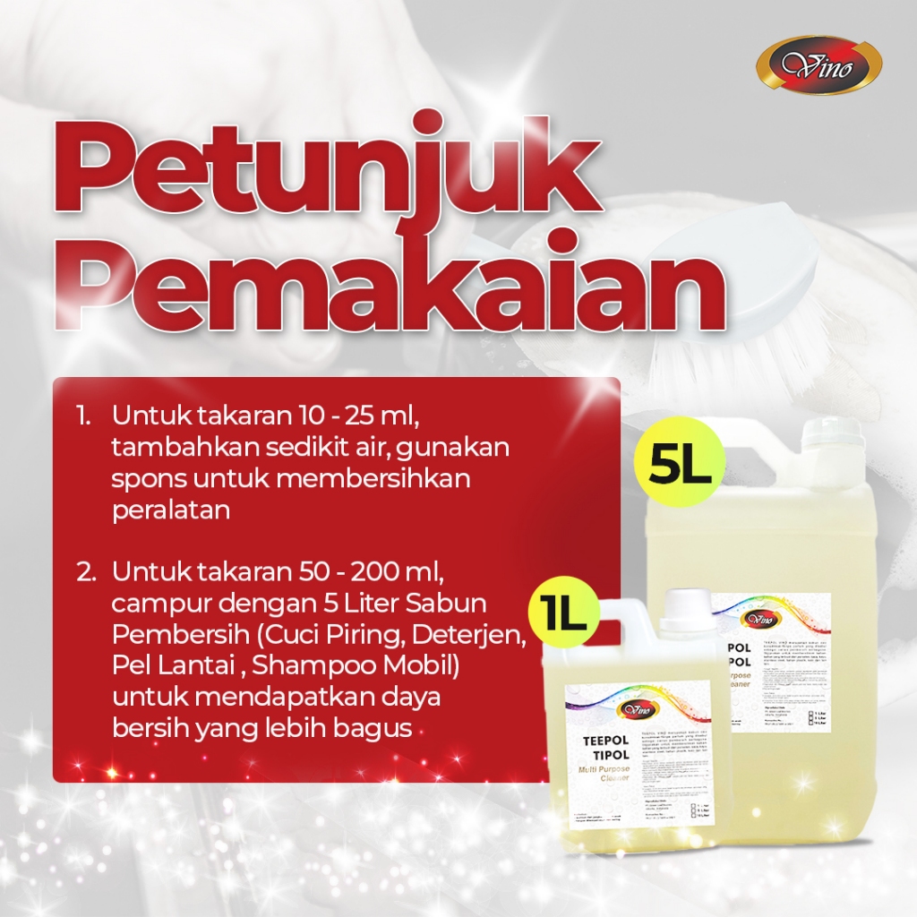 Jual Teepol Tipol Pembersih Serbaguna Konsentrat VINO 5 LITER | Shopee ...