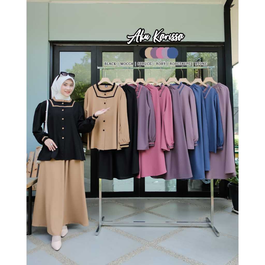 Jual YUNFA ONE SET ROK ORI AKU KARISSA, SET ROK , ONESET ROK, SETELAN ...
