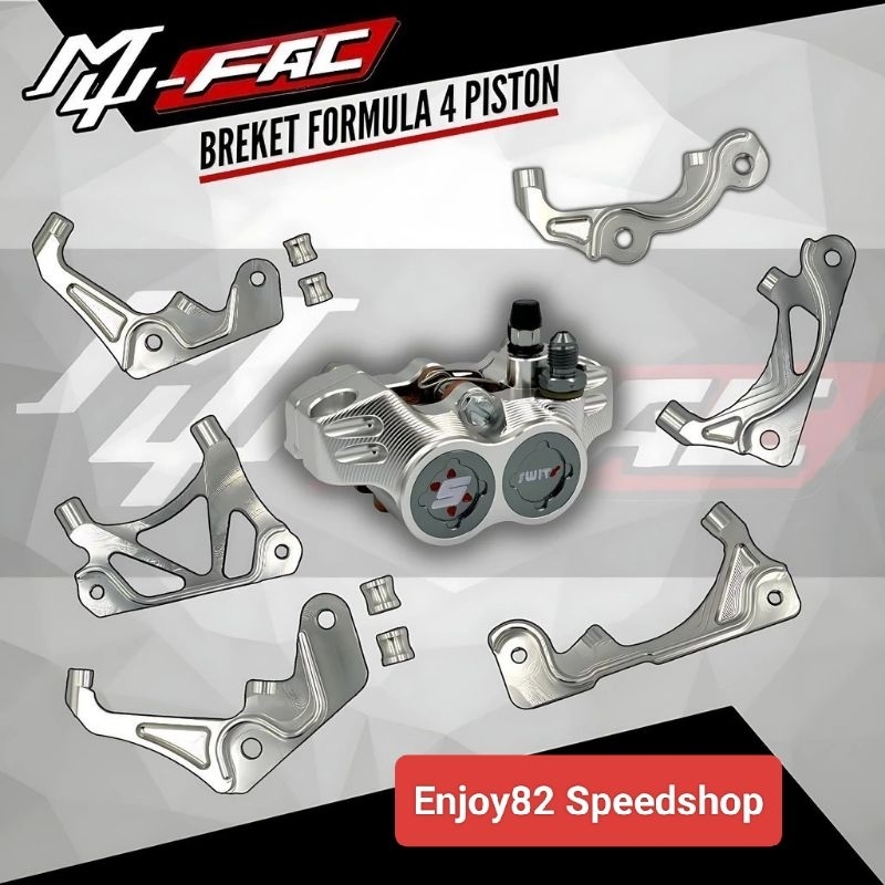 Jual Bracket / Breket cnc Kaliper 4 piston formula 4p beat / scopy ...