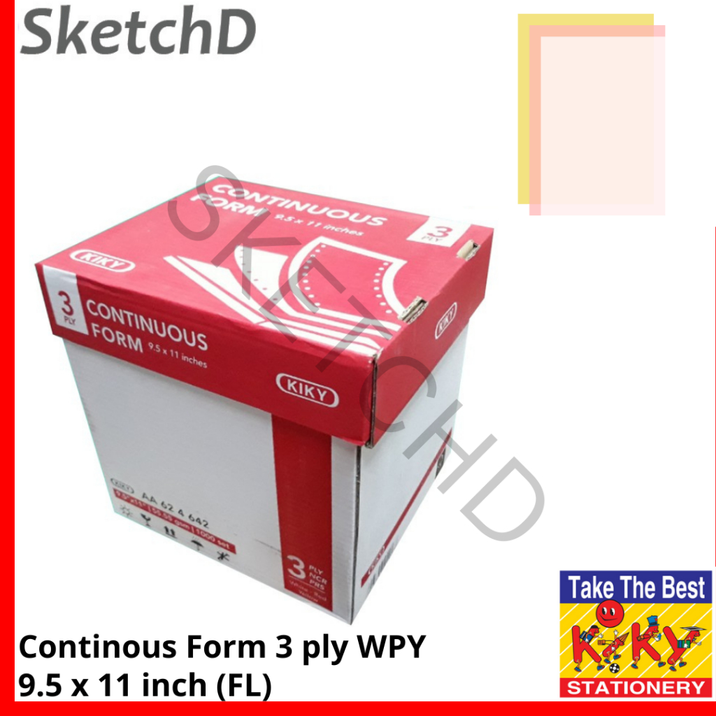 Jual Kertas Nota Continous Form Rangkap 3 ply Kiky 9.5 x 11 inci Putih ...