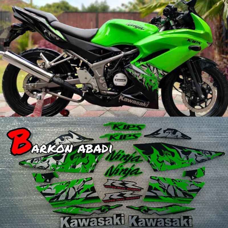 Jual stiker striping NINJA RR 2012 2013 warna hijau (METALIK ...