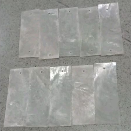 Jual Kulit kerang simping putih/kapis segi empat 2,5 x 7 cm per 10 biji ...