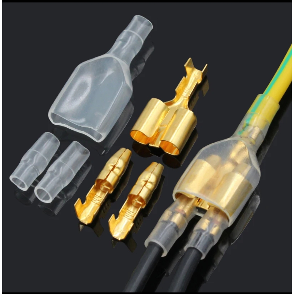 Jual Skun Terminal Bulat Gepeng Cabang Dua / Ganda Male Female 10 Set ...