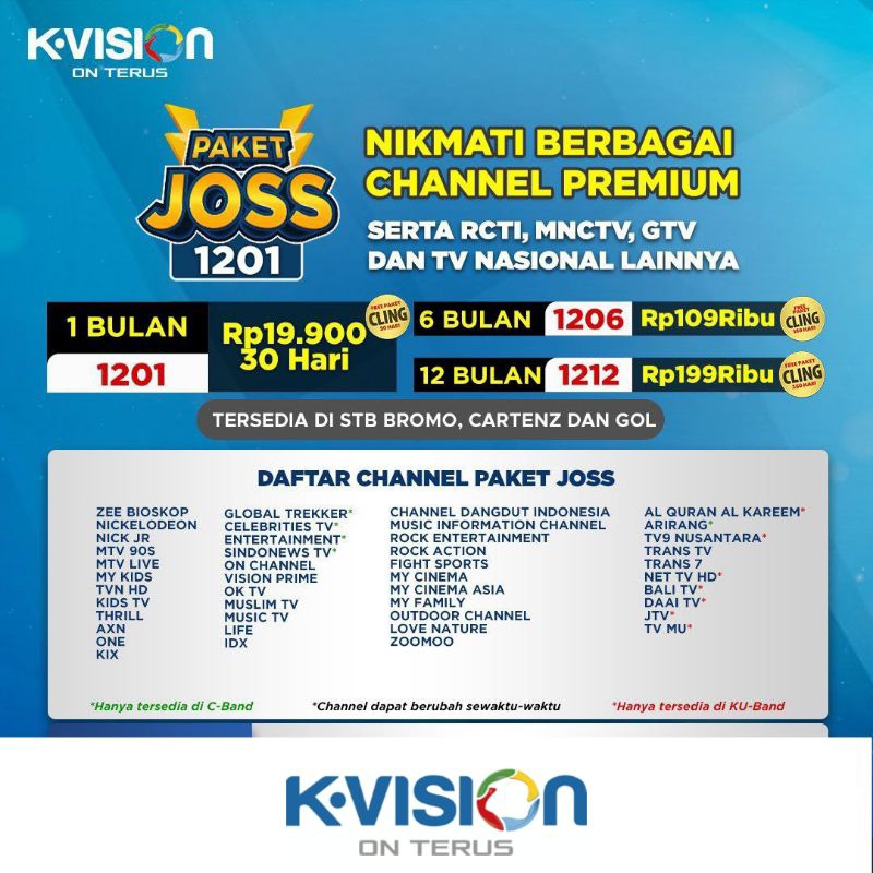 Jual Paket Kvision Joss Gol Gardiner Optus Lgsat Kvision Shopee Indonesia