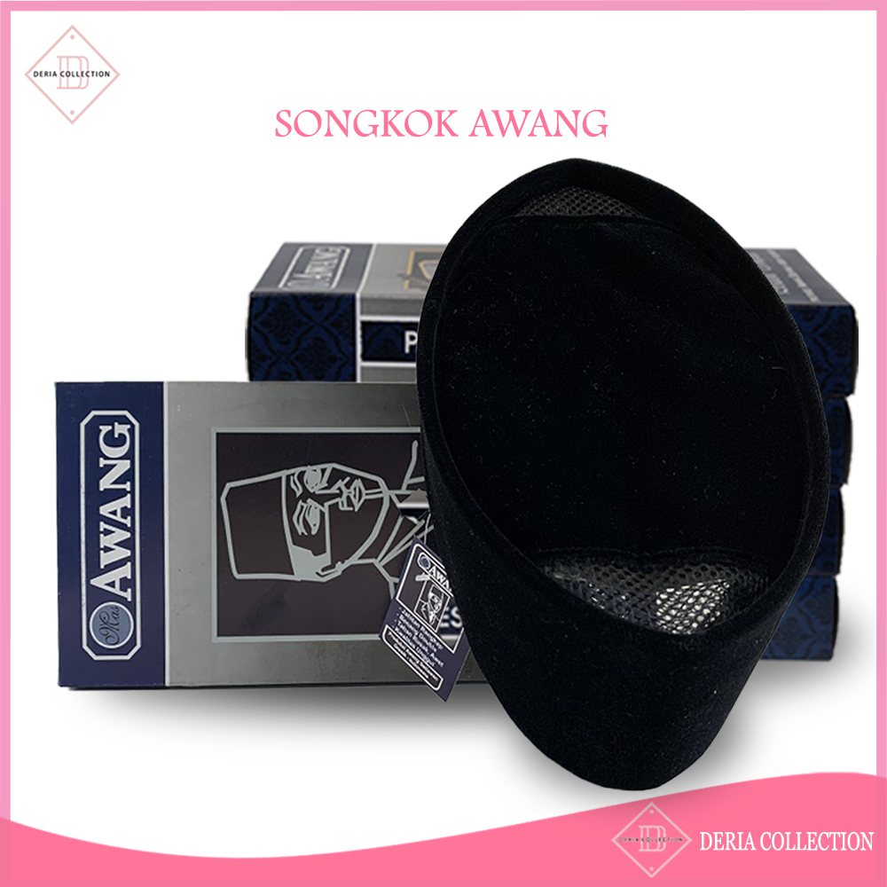 Songkok Hitam AWANG AC Tinggi 7 8 9 10 Peci Sholat Beludru Ukuran Anak Laki Pria Dewasa Santri Pesantren Kopiah Haji Solat Pendek Full Buludru Polos Kopyah Shalat Songko Motif Bordir Nama NU Non Jumbo Kopeah Batok Bulat Putih Susun Nasional Murah Original
