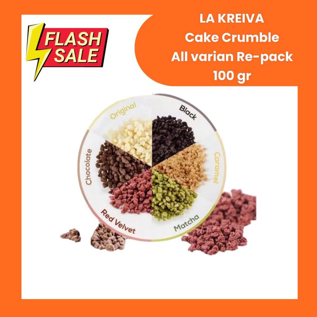 Jual La Kreiva Cake Crumble Kemasan Re-Pack 100gr Berbagai Varian Rasa