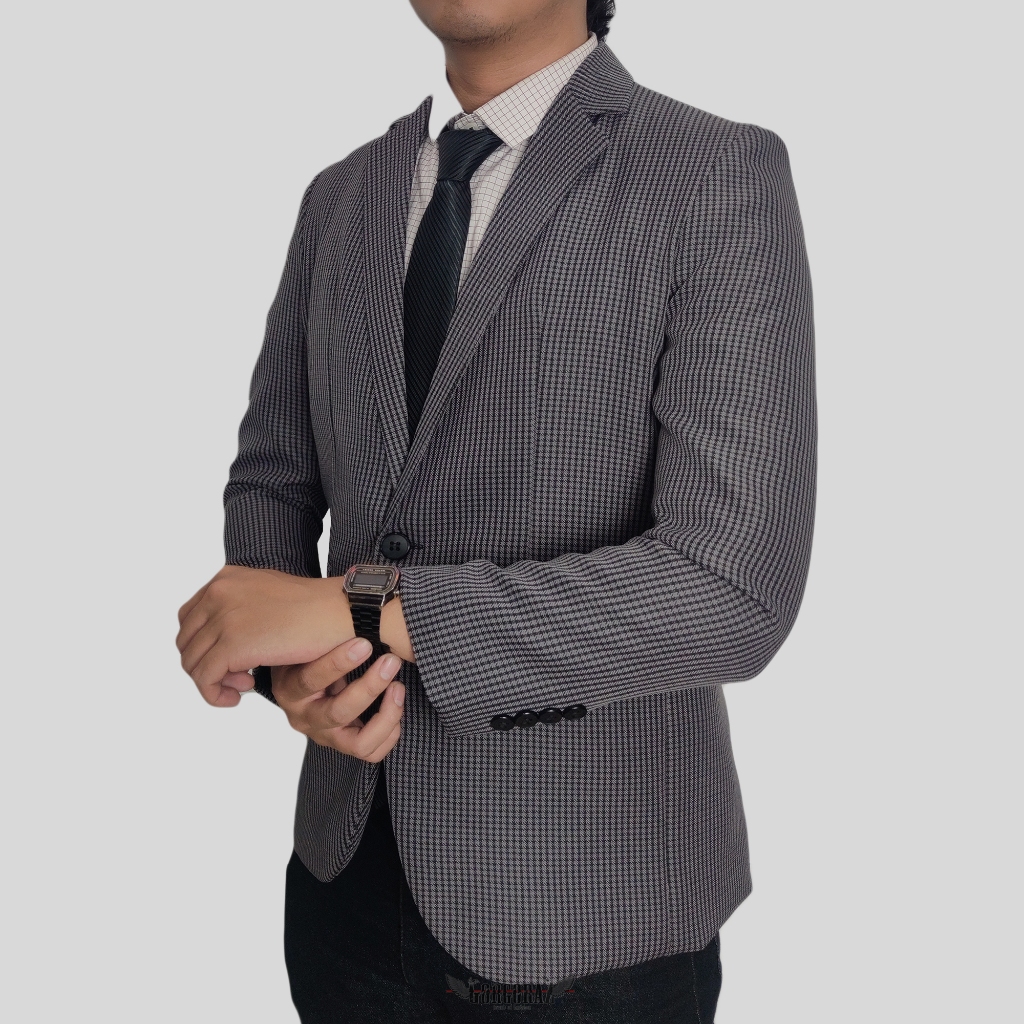 Jual jas blazer pria keren slimfit maroon gold navy coklat putih abu ...