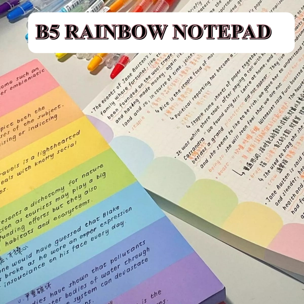 Jual [ORGM] UKURAN B5 Buku Tulis Notepad Memopad Warna Pelangi Isi 30 ...