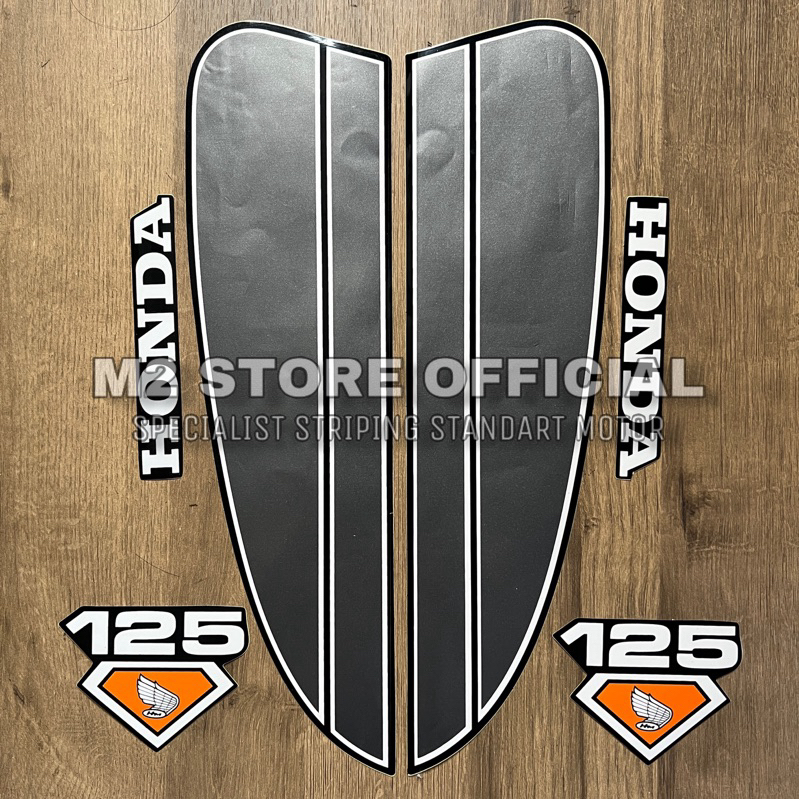 Jual striping sticker honda cb 125 hitam abu silver sticker stiker ...