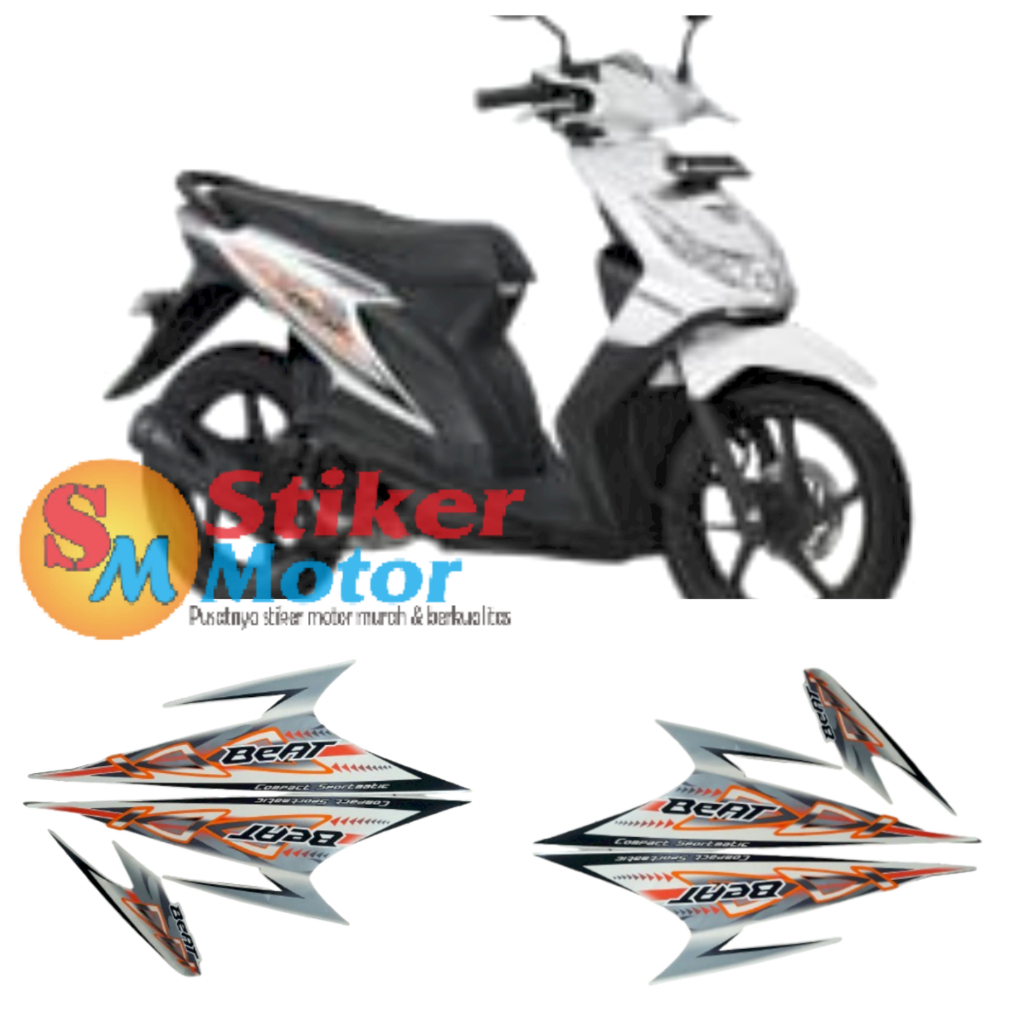 Jual STRIPING STICKER LIS LES POLET BODY MOTOR BEAT 2012 PUTIH STANDART ...