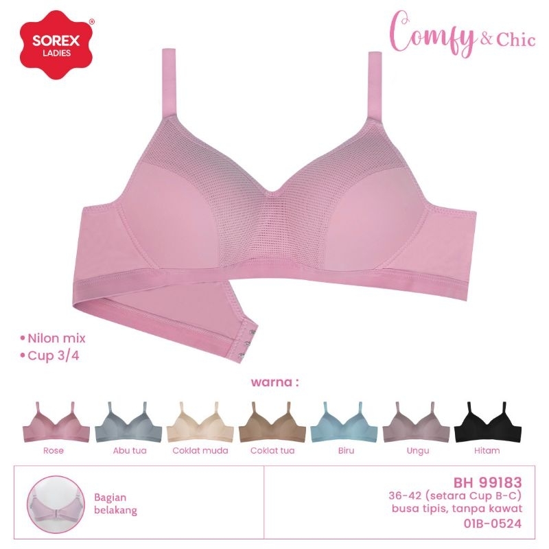 Jual Sorex Bra Busa Tanpa Kawat Kait 3 Lavender Setara Cup B Harian BH ...