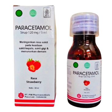 Jual PARACETAMOL SIRUP 120 MG/5 ML RASA STRAWBERRY 60 ML | Shopee Indonesia