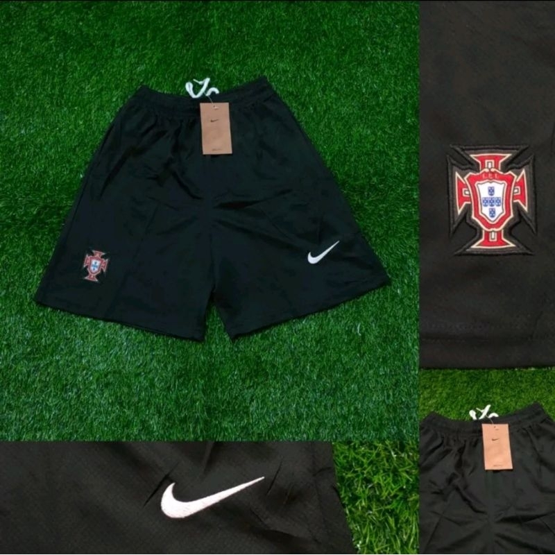 Jual Import Short Celana Bola Portugal Home Away Euro 2024 Hitam 2024