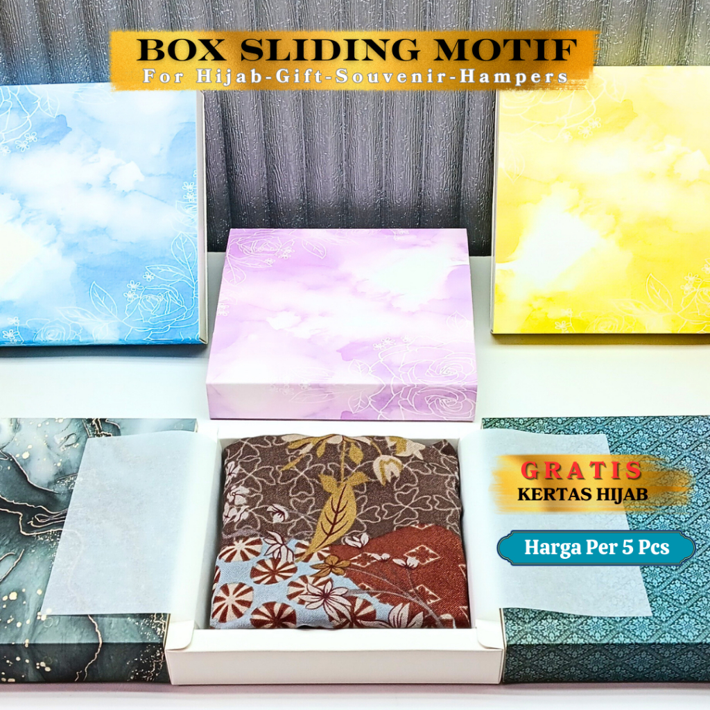 Jual BOX SLIDING MOTIF KOTAK ( 5 Pcs ) / SLIDING BOX / KEMASAN / GIFT ...
