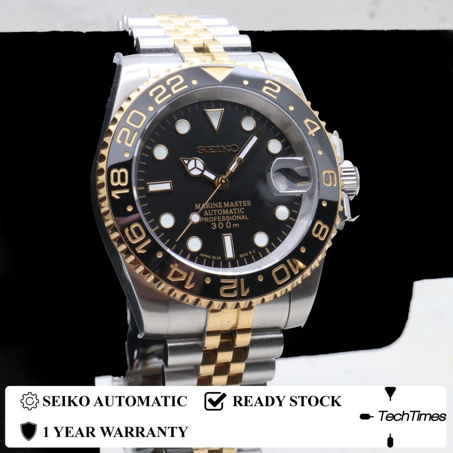 Jual Seiko Mod Seikomod Dual Tone Yellow Gold NH35 Automatic Guinness ...