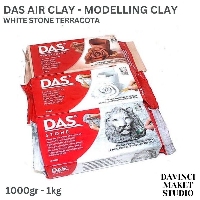 Jual (1000gr) DAS Modeling Clay Air Hardening 1000gr 1kg White Putih ...