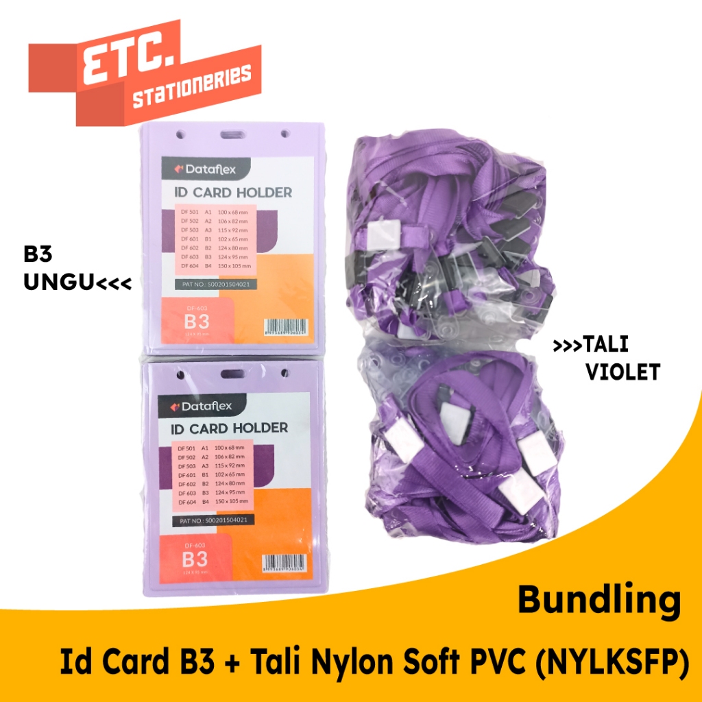Jual Paket Bundling Id Card B3 + Tali Nylon Soft Pvc (NYLKSFP) | Shopee ...