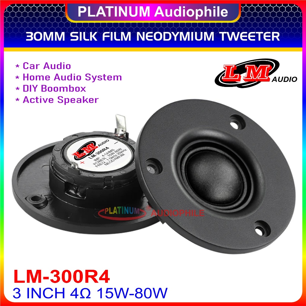 Jual Tweeter 3 Inch 4 ohm 30mm Silk Film Neodymium Hifi 4