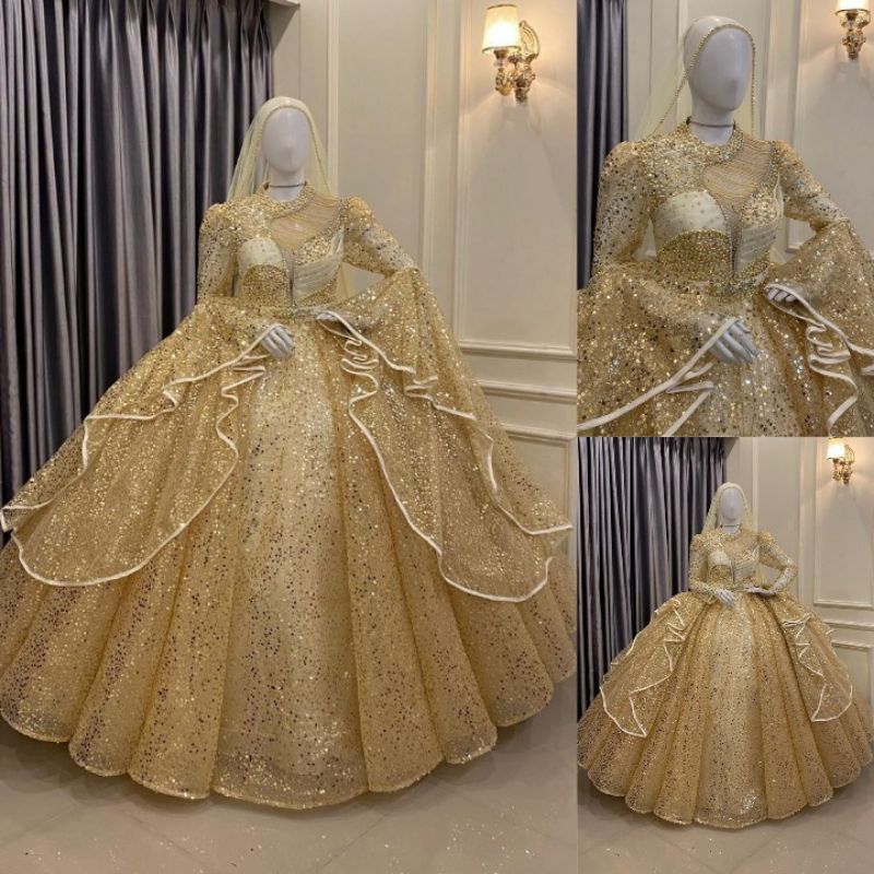 Jual NEW GAUN PENGANTIN PREMIUM / GAUN PENGANTIN BALLGOWN / GAUN