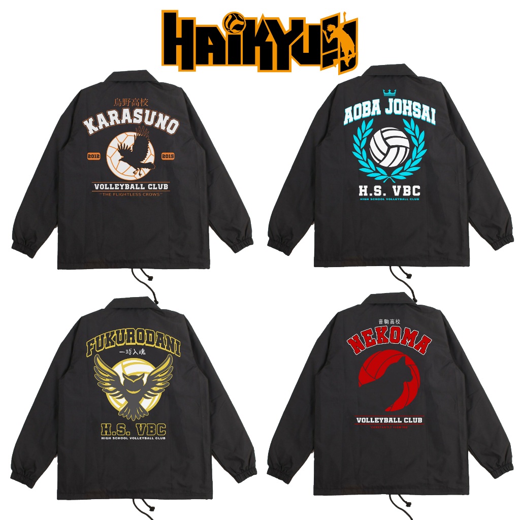 Jual Jaket Coach Haikyuu Karasuno Nekoma Fukurodani Aoba Johsai ...