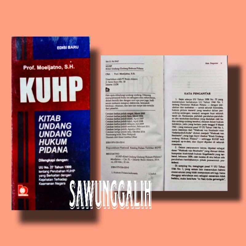 Jual KUHP Kitab Undang - Undang Hukum Pidana - Moeljatno | Shopee Indonesia